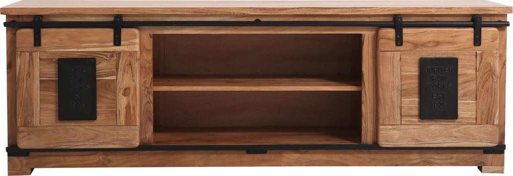 Marrakesch Industrial Lowboard TV Schrank aus Akazienholz 180 cm Breit 60 cm Hoch | Skandinavische Möbel TV Board Bank für Wohnzimmer & Schlaffzi...
