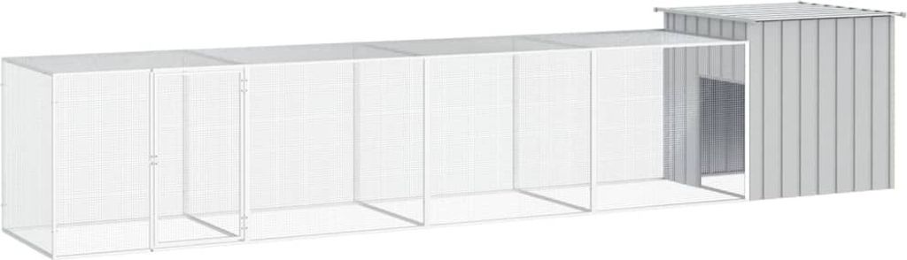 Hühnerkäfig Grau 500x91x100 cm Verzinkter Stahl , Kleintier-Ställe Design 2024