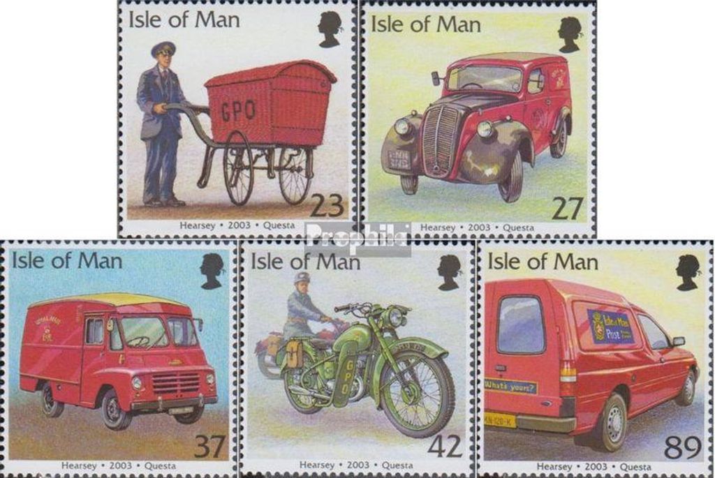 Briefmarken GB - Isle of Man 2003 Mi 1040-1044 gestempelt Postfahrzeuge