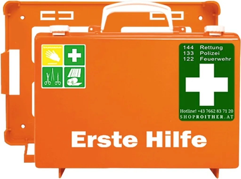 Mallette de premiers secours vide type 1 orange pour véhicule et bureau