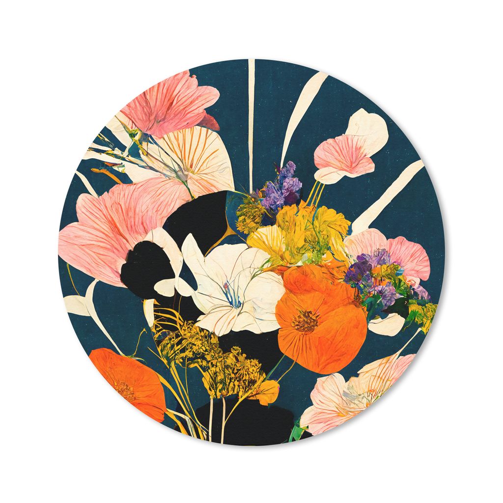 MuchoWow Mauspad Mousepad Blumen - Vase - Malerei - Pflanzen 30x30 cm - Mousepads - Maus Mat - Pad - Mausunterlage - Tischunterlage - Schreibtisc...
