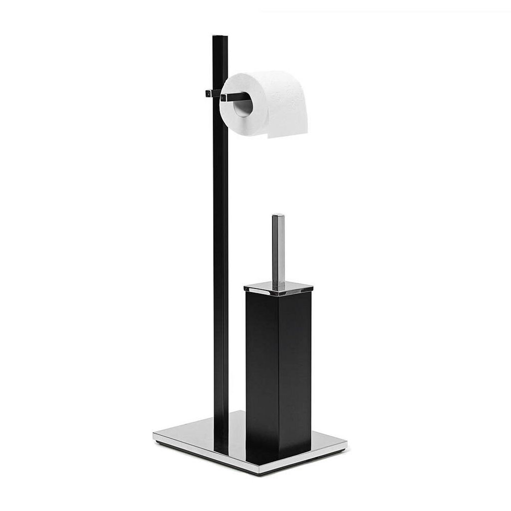 zestaw WC relaxdays czarny, srebrny metal Zdjęcie produktu 1