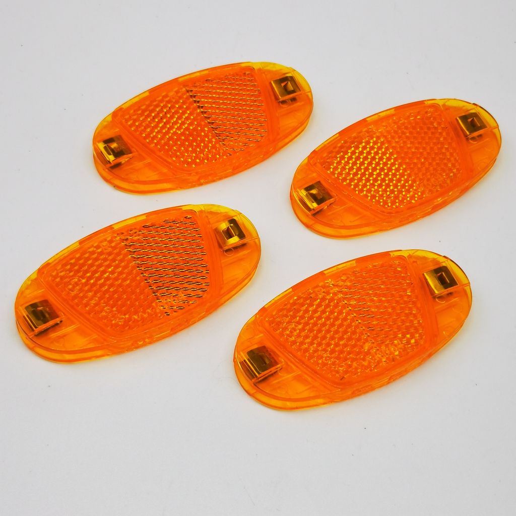 4x Fahrrad Speichen Reflektoren - Katzenauge - orange / Produktbild 