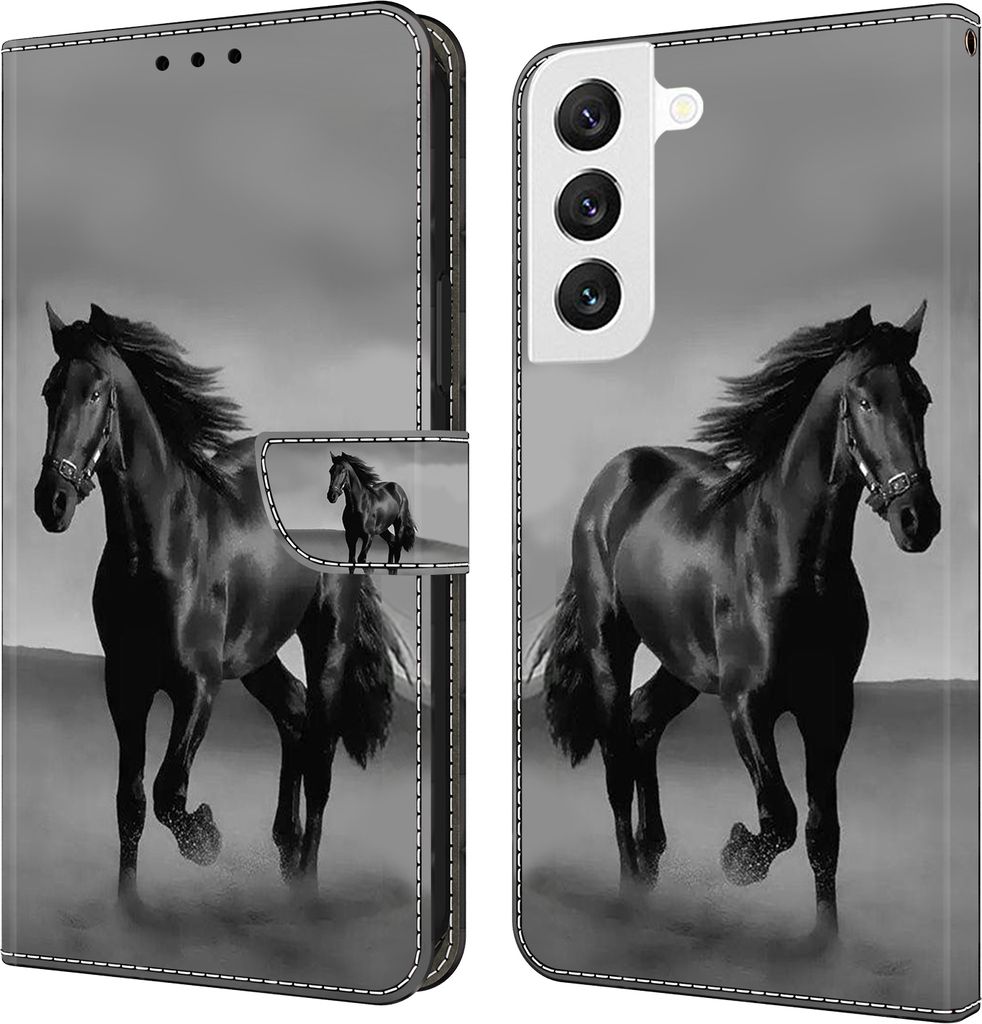 CLM-Tech Handyhülle kompatibel mit Samsung Galaxy S24 Hülle - Tasche aus Kunstleder - Klapphülle mit Ständer und Kartenfächern - Schutzhülle ...