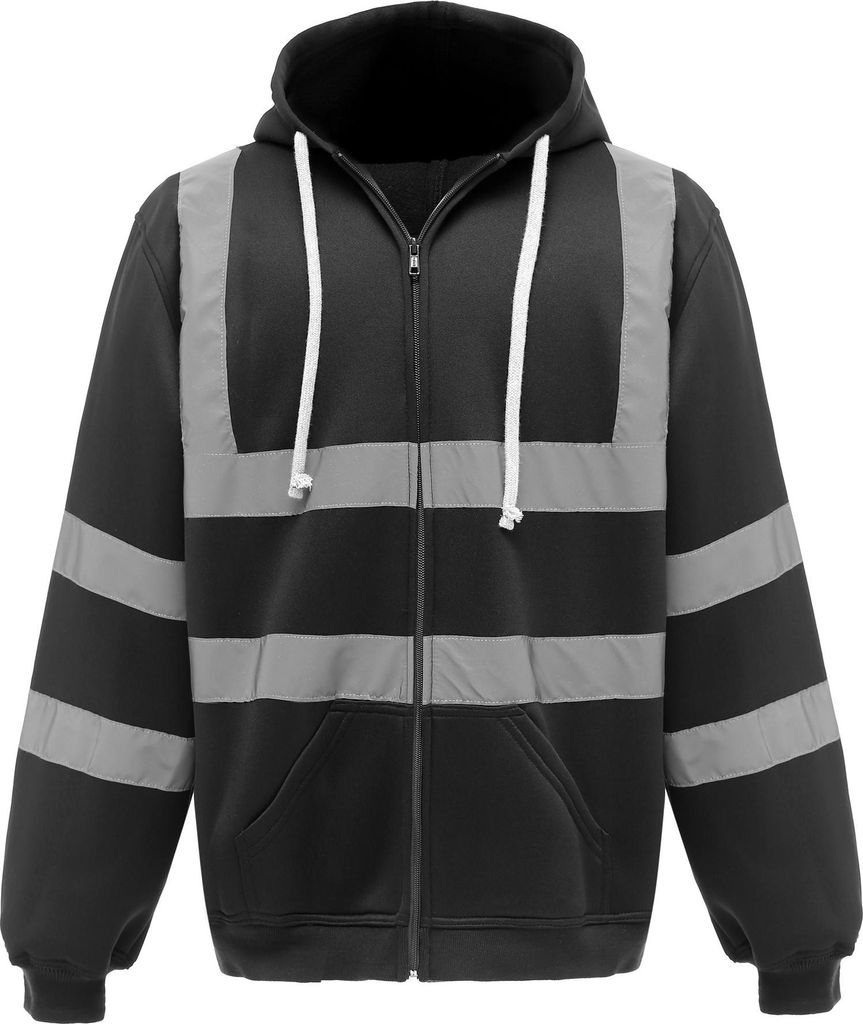 Yoko Herren Hi Vis Reflektive Work Kapuzenjacke RW5256 (3XL) (Schwarz)