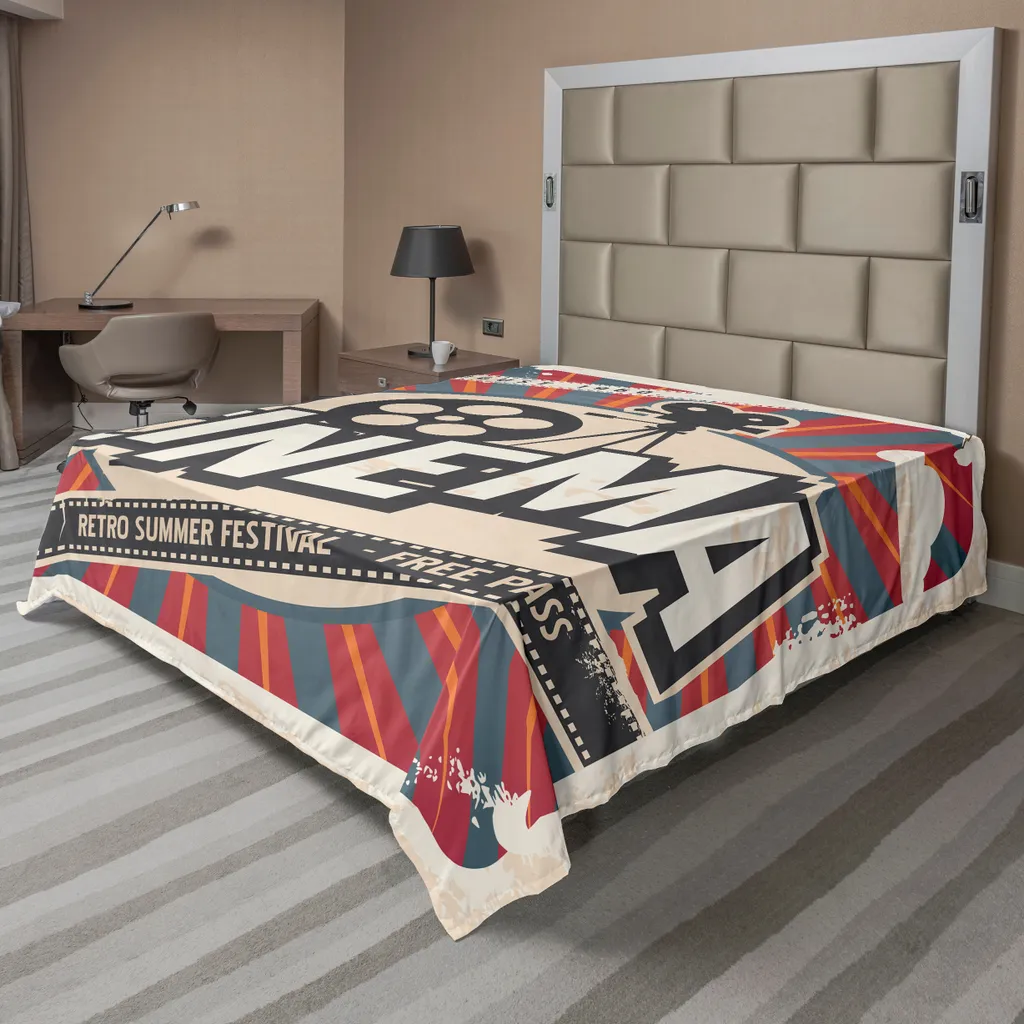 Drap de lit pour décoration chambre rétro thème cinéma Hollywood