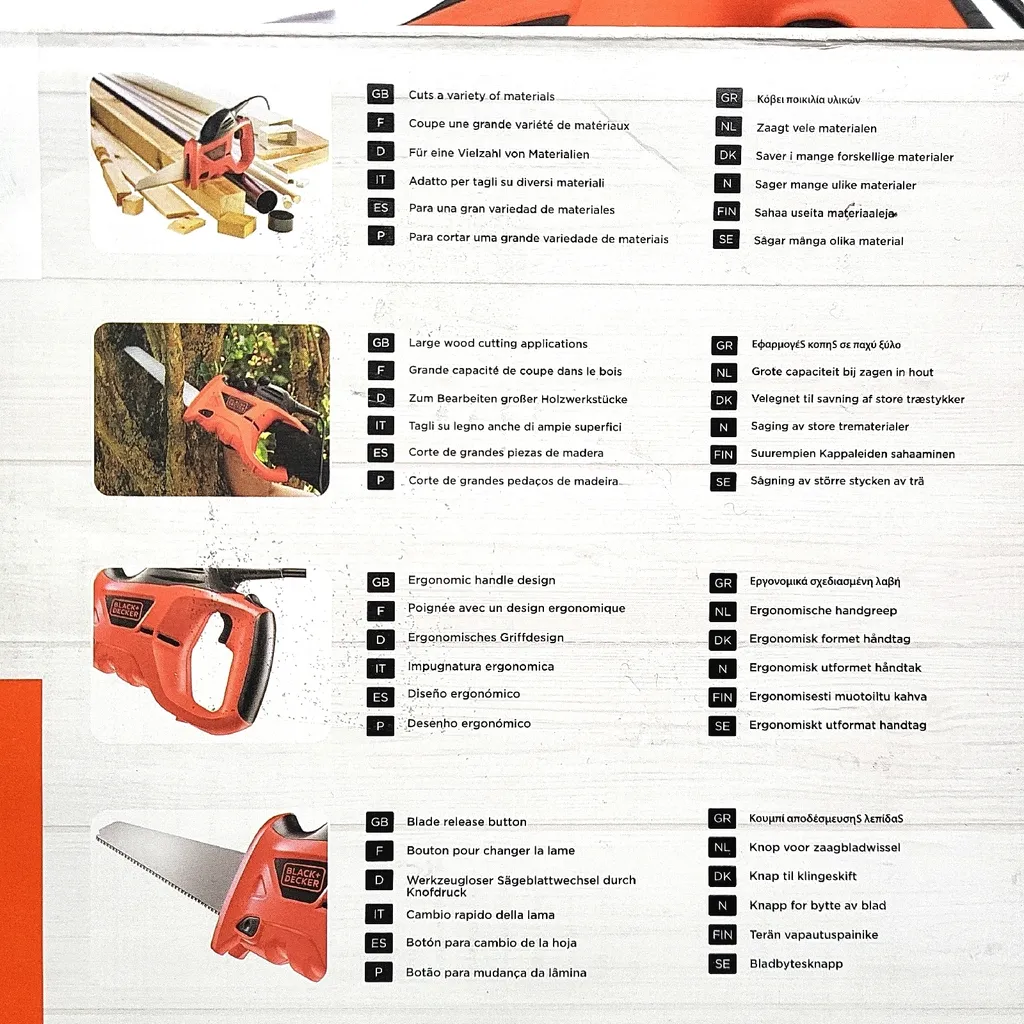 Scie sauteuse et égoïne 400W à variateur électronique Black & Decker - 8