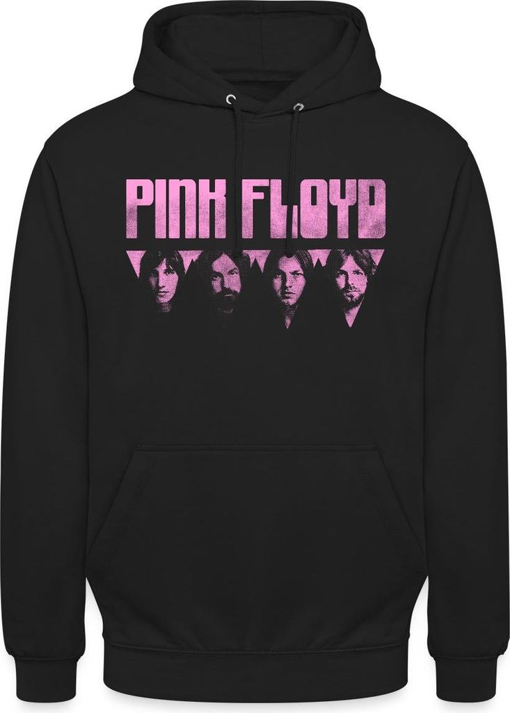 Spreadshirt Pink Floyd Logo Pink Uni Hoodie, S, Schwarz