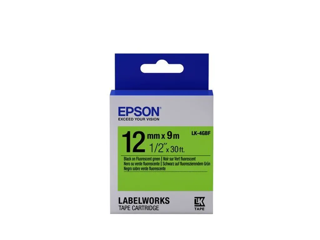 Epson LK-4GBF 12mm: Il Nastro Verde Fluo che Illumina i Tuoi Progetti
