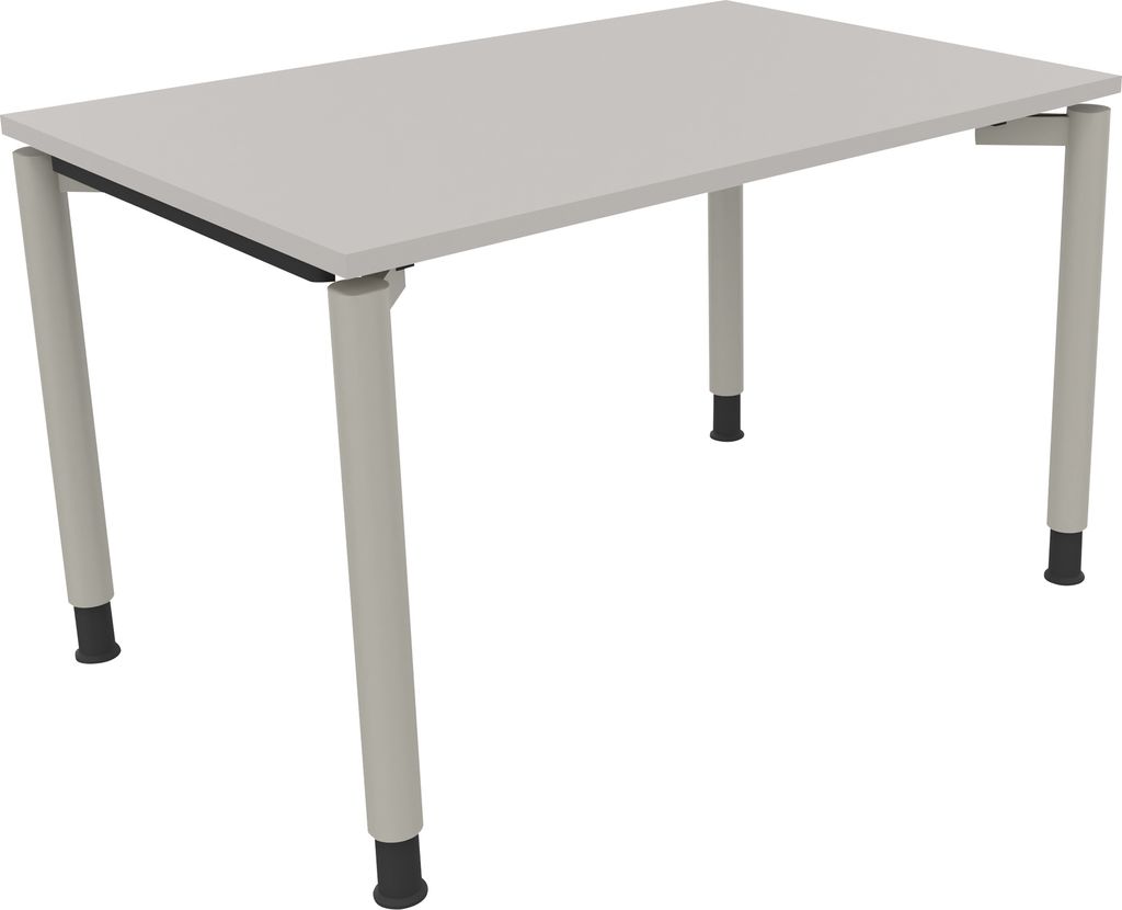 Schreibtisch Vierfuß Rundrohr B1200xT800xH680-820 si/Lichtgrau