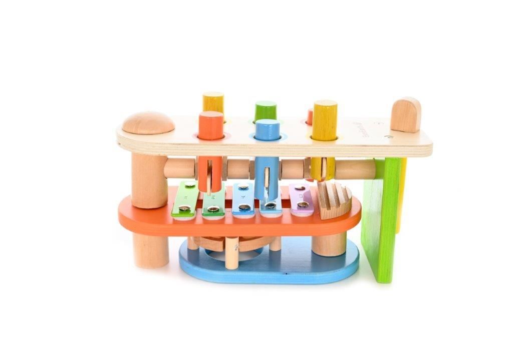 EverEarth Xylophon & Klopfbank aus Holz – 2-in-1 Motorik- & Musikspielzeug - EE33896