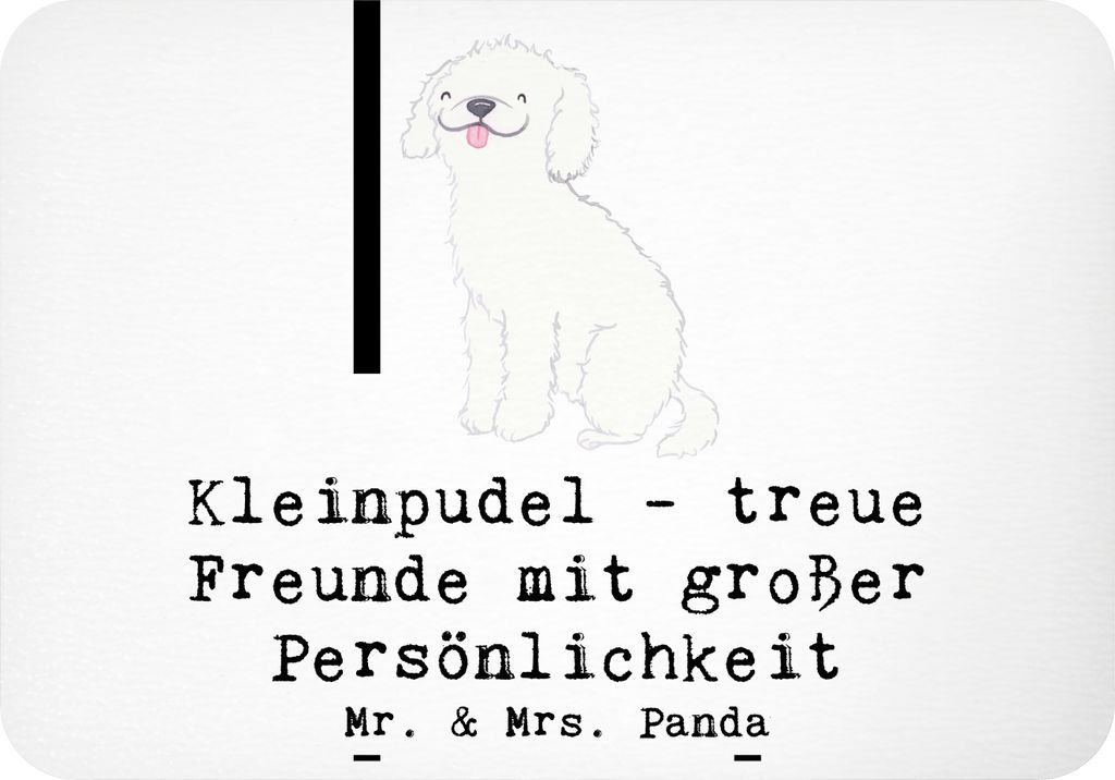 Mr. & Mrs. Panda Kühlschrankmagnet Kleinpudel Freunde - Weiß - Geschenk, Hunderassen Charakter, Notizhalter, pelzige Begleiter, holzmagnet, white...