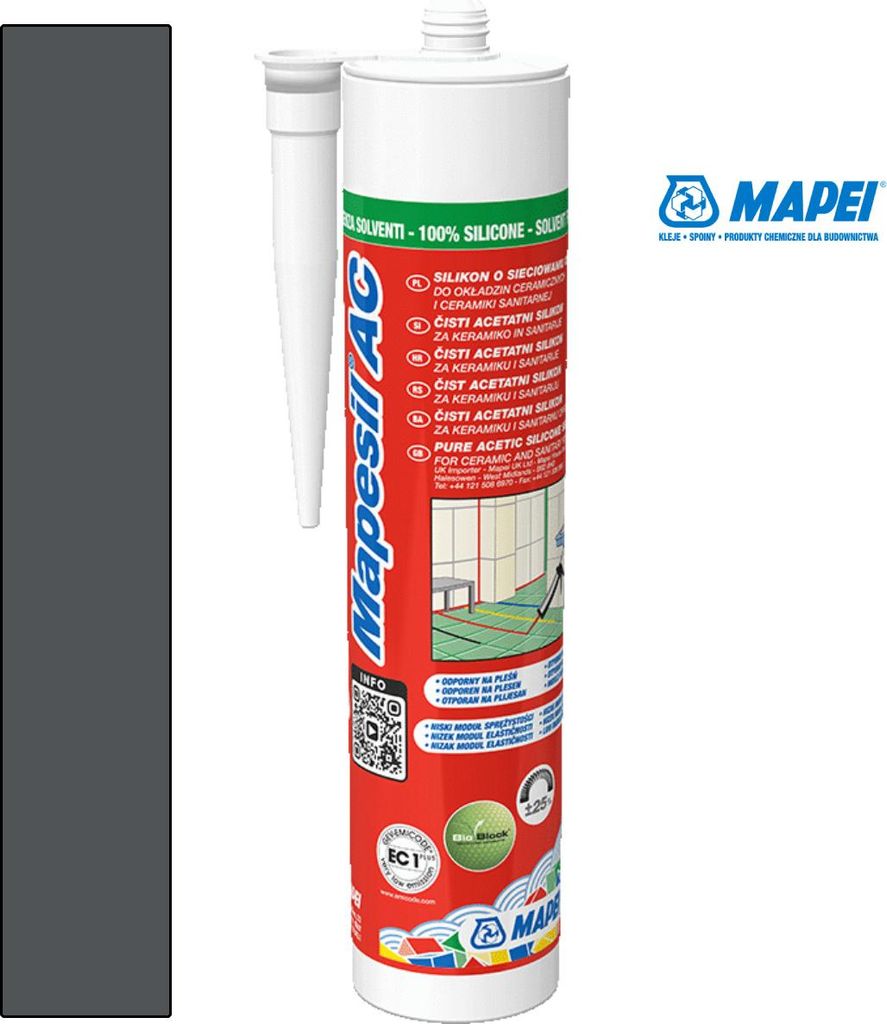 A tube of sealant with its applicator nozzle.