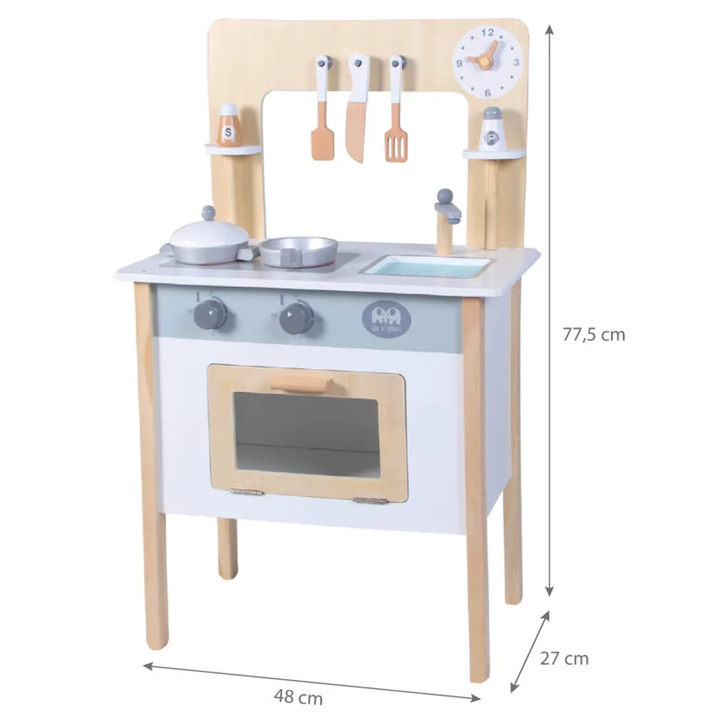 Cuisine en bois enfant 77 cm JuniorKitchen compacte et stable - 2