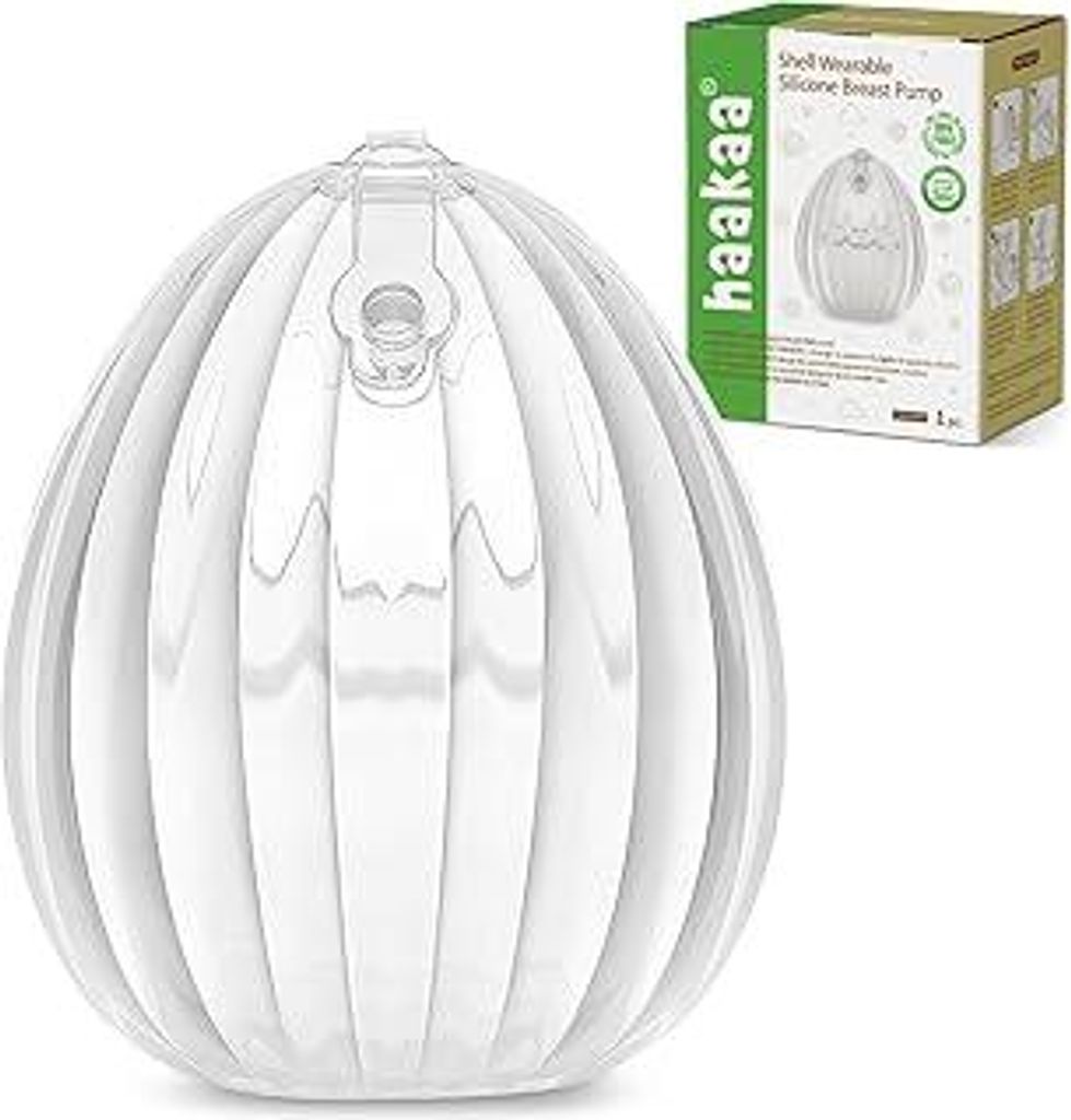 haakaa Shell Milchpumpe, tragbare manuelle Milchpumpe, freihändig, passive Silikon-Muttermilchsammlung für stillende Mutter, Still-Leckfänger, 7...