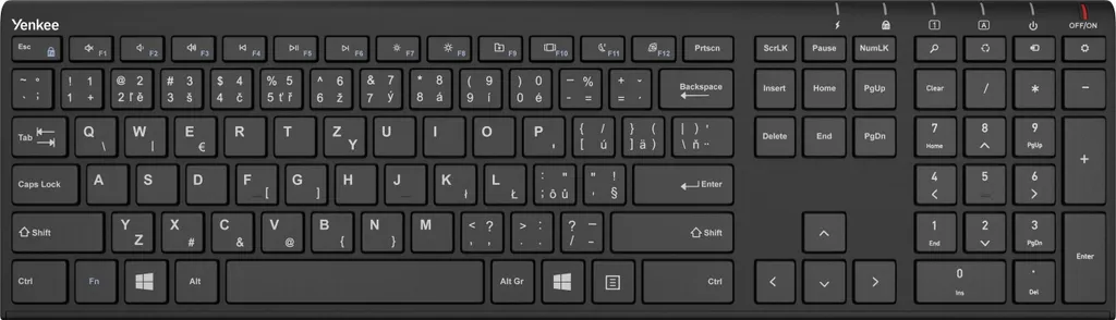 Clavier bureautique Slim sans fil YENKEE noir pour PC et ordinateur portable