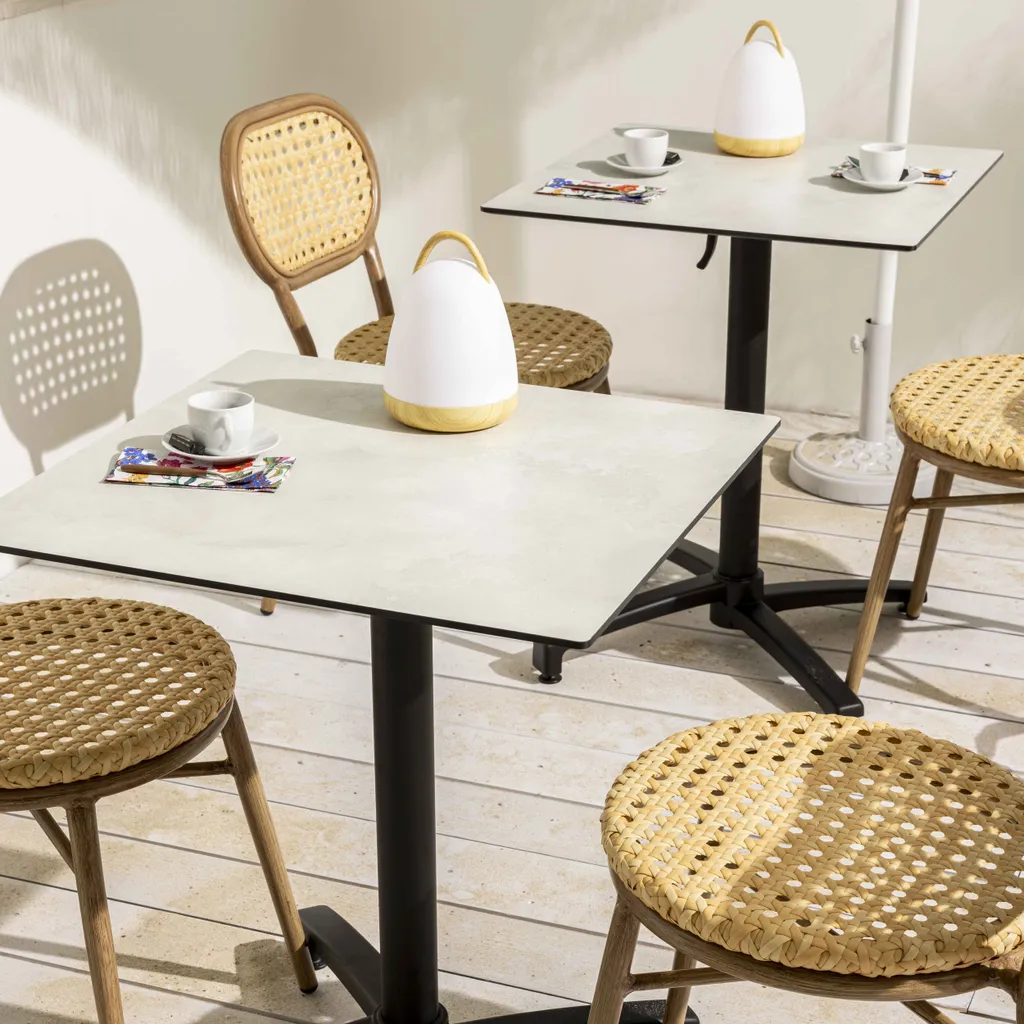 Table Ronde Jardin Beton Gris Clair 60cm Inclinable Opéra Oviala - 4
