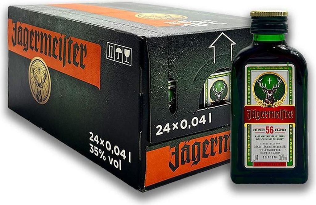 Jägermeister Kräuterlikör, 35% Vol. 24x 0,04 l Produktbild 