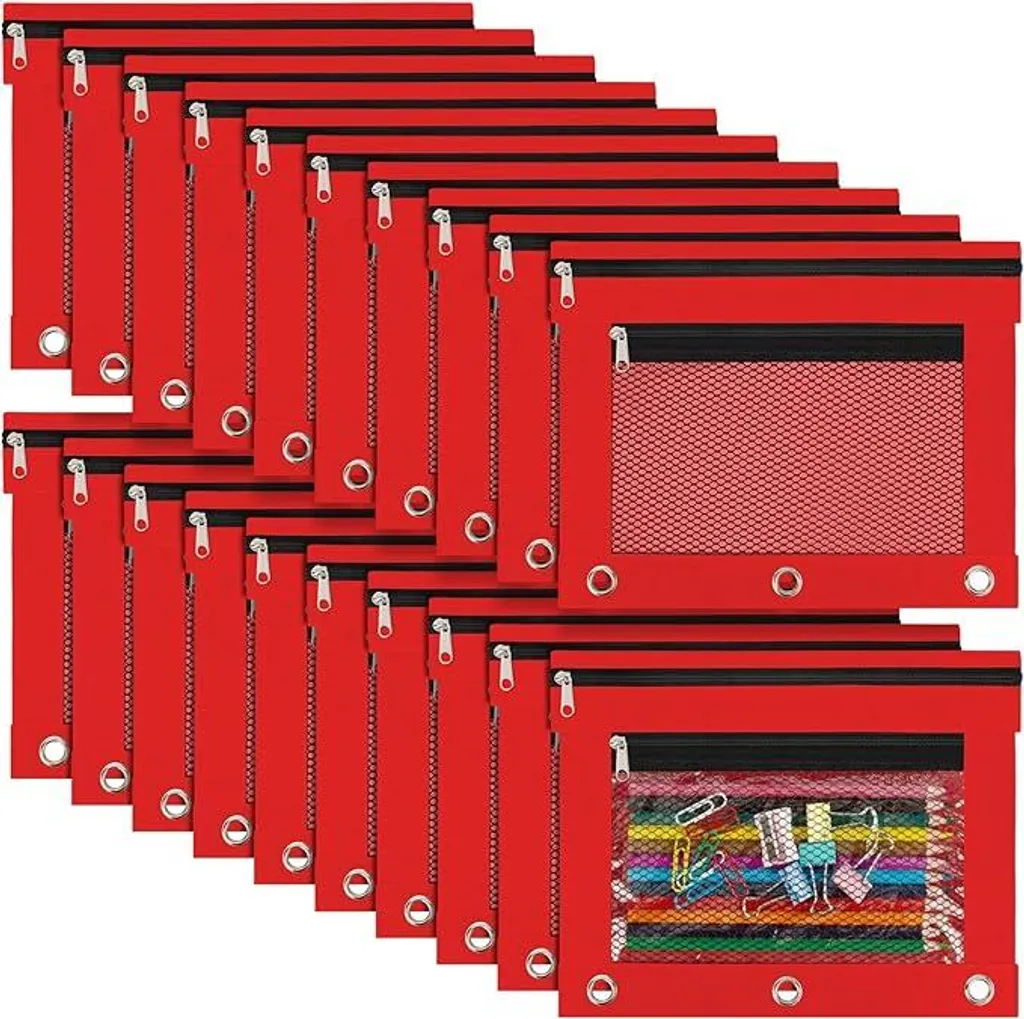 Allecto Premium Trousse à crayons Rouge - Fermeture éclair, Fournitures