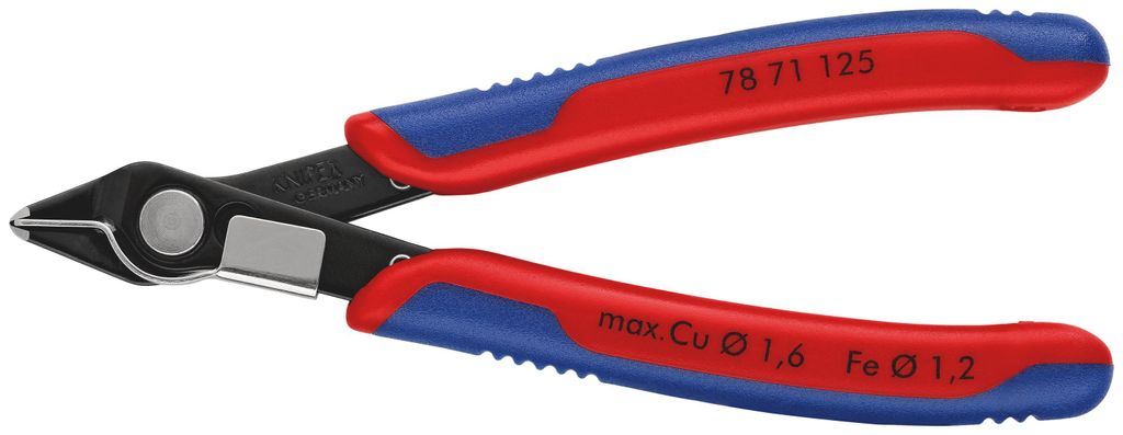 KNIPEX Super Knips mit Drahklemme 78 71 125 Elektronik-Seitenschneider