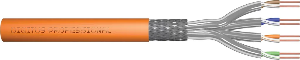 Câble Ethernet Cat7 S/FTP 500m Blindage Haute Densité AWG23 Gaine Orange