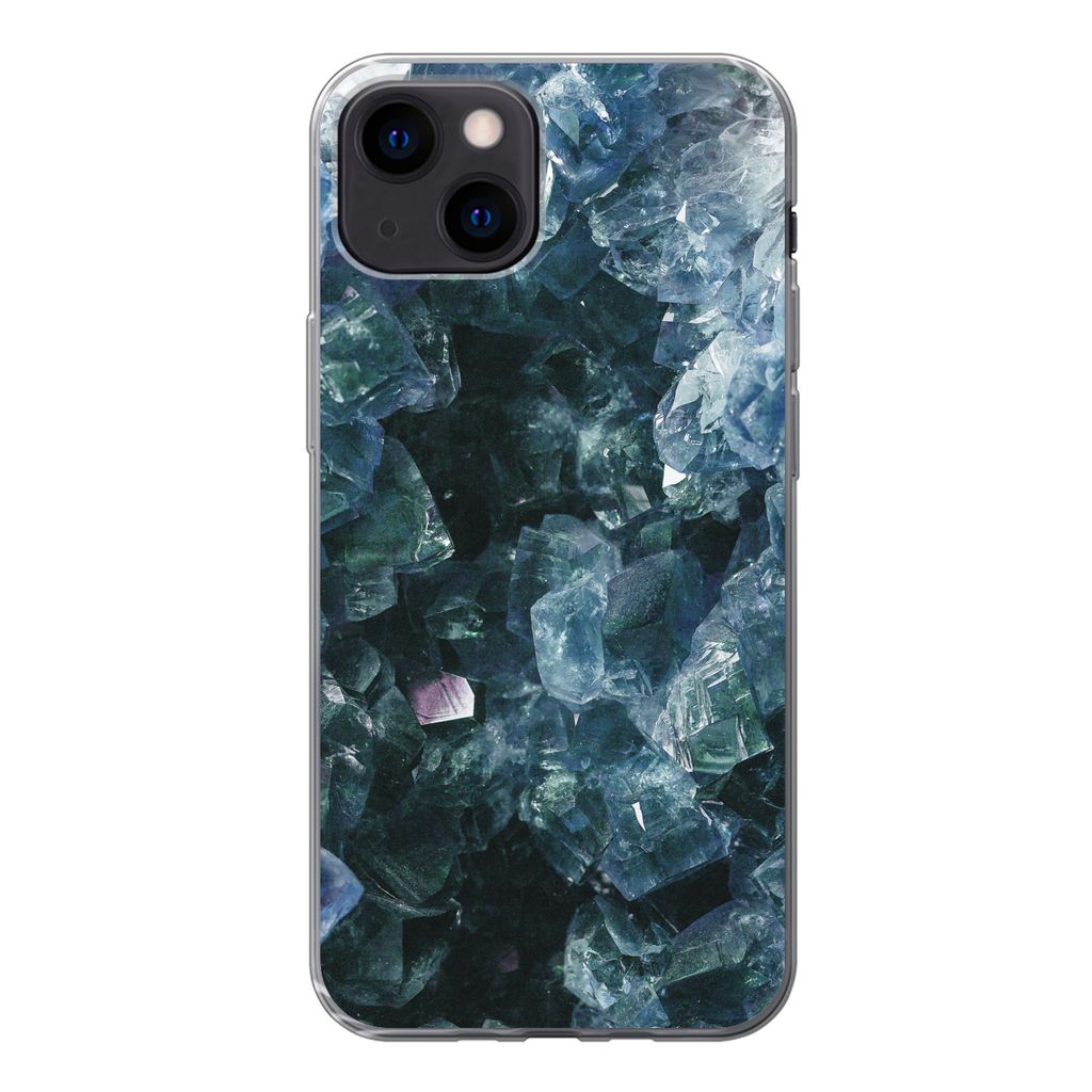 MuchoWow Handyhülle Schutzhülle Hülle für iPhone 13 mini Edelsteine und Mineralien - Kristall - Naturstein Silikon Softcase Handy Hülle - So...