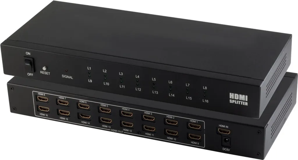 Splitter HDMI Professionnel 1 vers 16 Ports 4K - Concentrateur S/CONN