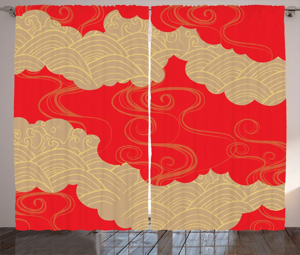 Rideaux de Salon Style Traditionnel Japonais 280 x 225 cm en Tissu Zen