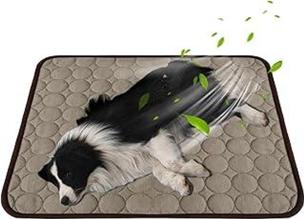 Kühlmatte Für Hunde, Kühldecke Hund, Kühlmatte Katze, Ungiftige Kühlpads für Haustiere, Waschbare Kühlmatte Für Haustier (Curry-XL)