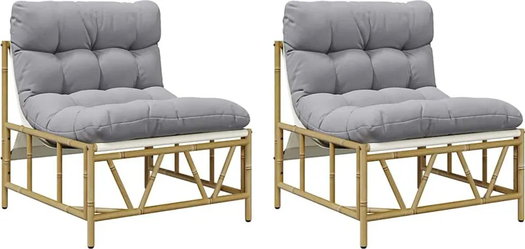 vidaXL Lot de 2 Chaises de Jardin Gris Clair 75x75x71 cm en Acier Robuste