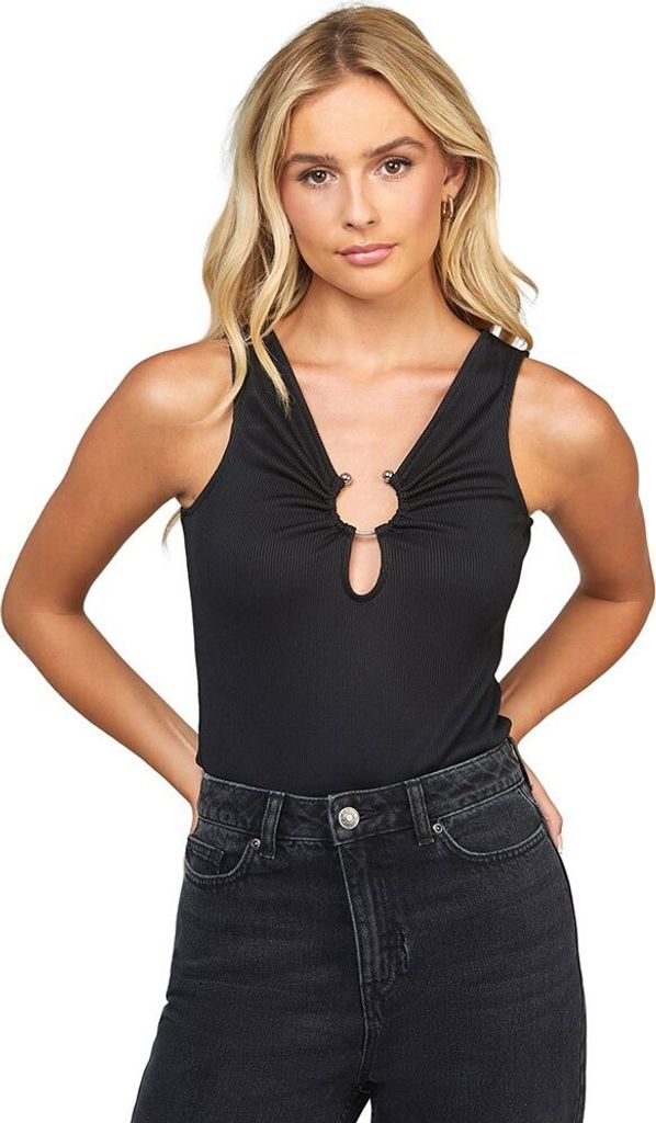 Siksilk Ruched ärmelloser Körper Schwarz L Frau Schwarz L