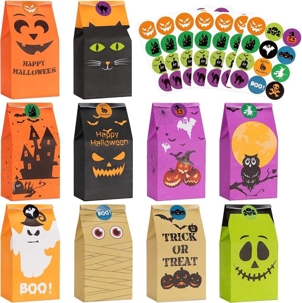 HOTSAN Set mit 80 Halloween-Tüten und 84 Aufklebern Produktbild 