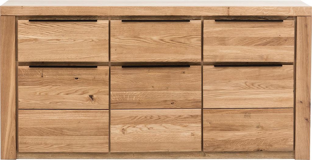home24 Sideboard - Eiche Teilmassiv - Eiche / Eiche Produktbild 