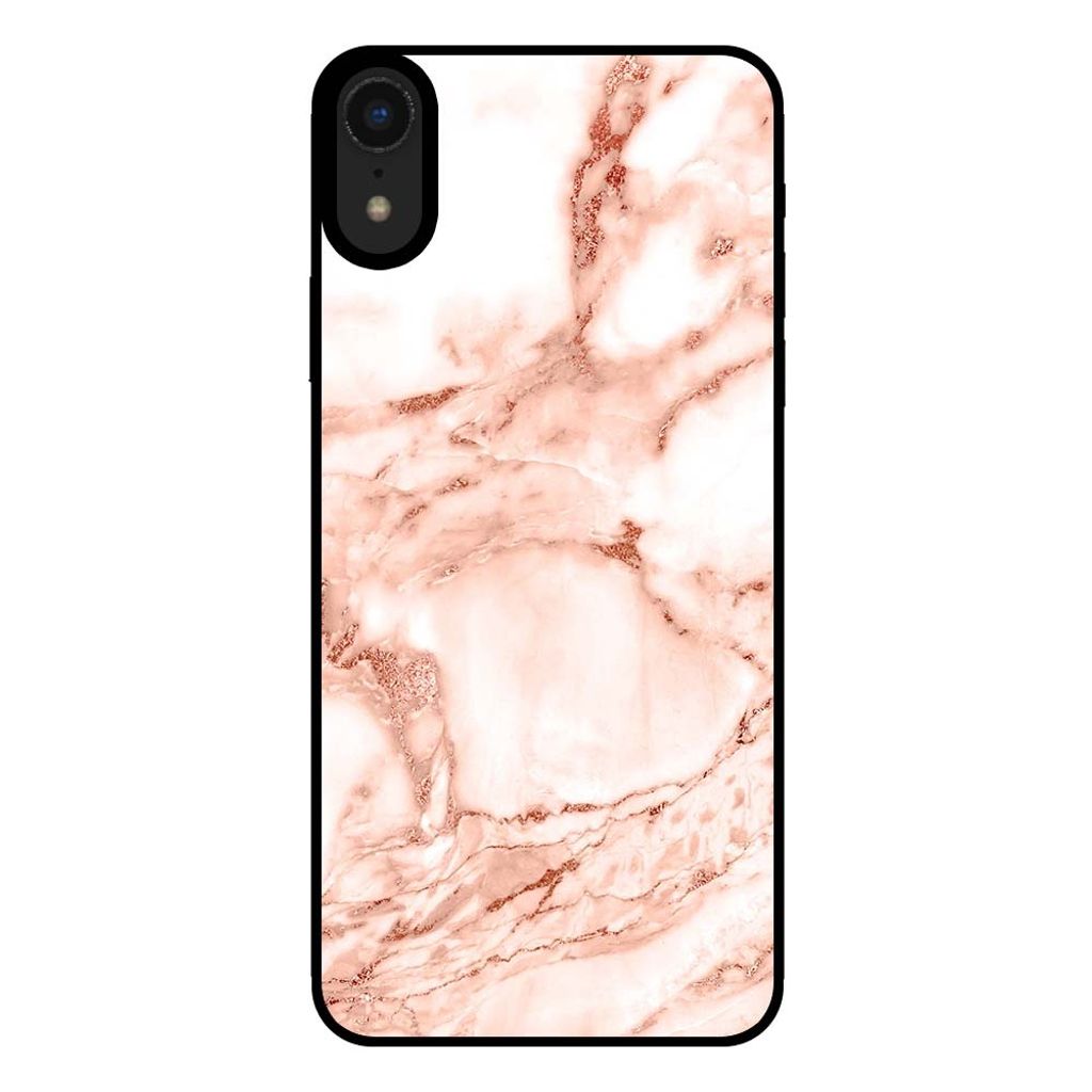 Smartphonica Handyhülle für iPhone Xr Marmor-Look - Rückseite Abdeckung Marmor Fall - White Rose Gold