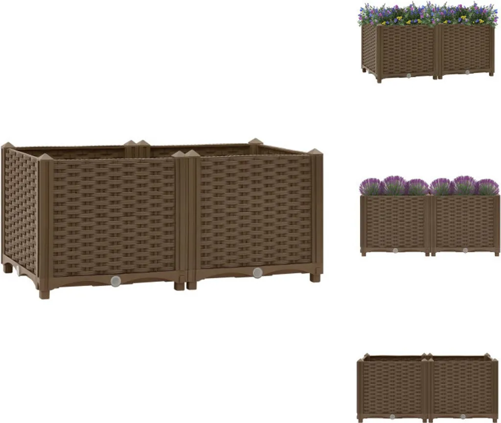 Jardinière sur Pieds 80cm Lit surélevé Anthracite en Polypropylène Durable