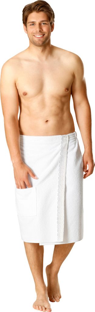 Betz Herren Frottee-Saunakilt mit Klettverschluss 100% Baumwolle Farbe: creme