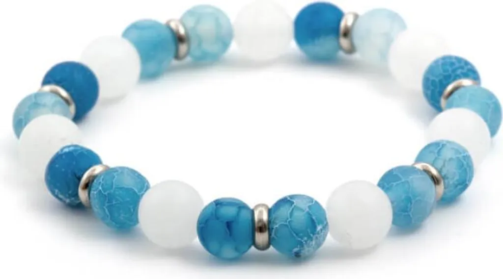 Bracciale Pietre Naturali MINK13/17 Agata Blu Giada | Must-Have Stagionale