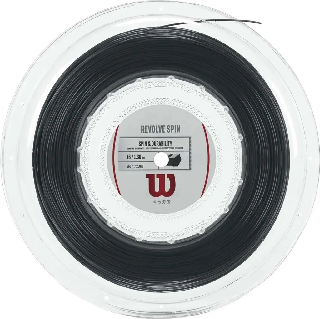 Cordage Tennis Wilson Revolve Spin Noir pour Joueurs de Fond de Court