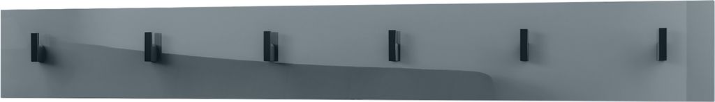Vladon Wandgarderobe Wandpaneel Garderobenpaneel Linea, Germany, in Grau Hochglanz