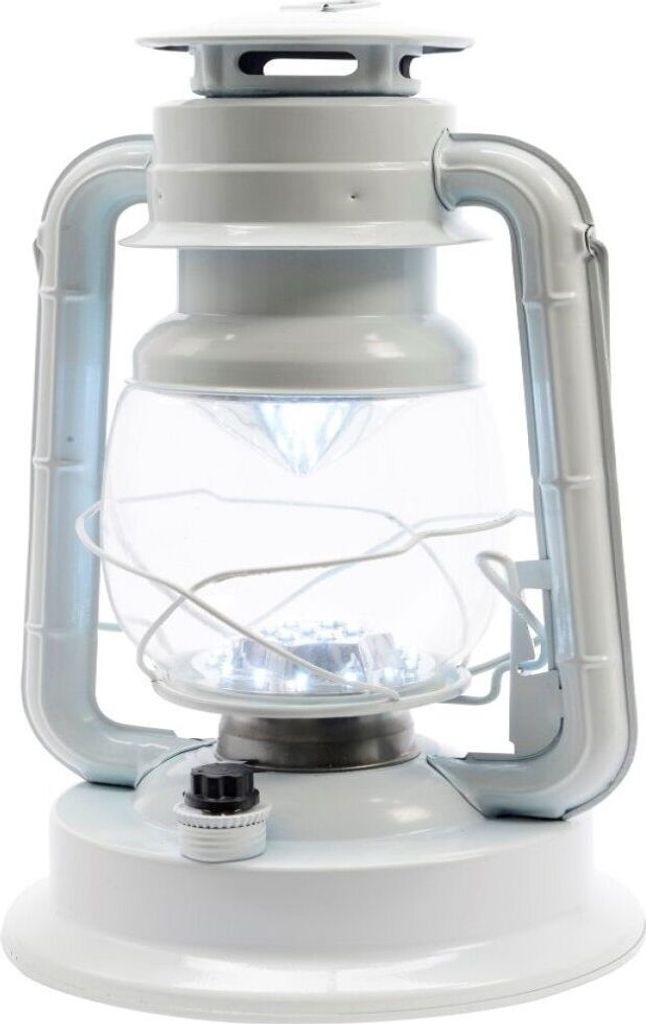 Laterne Sturmlaterne LED Licht Campinglampe dimmbar H 34 cm weiß