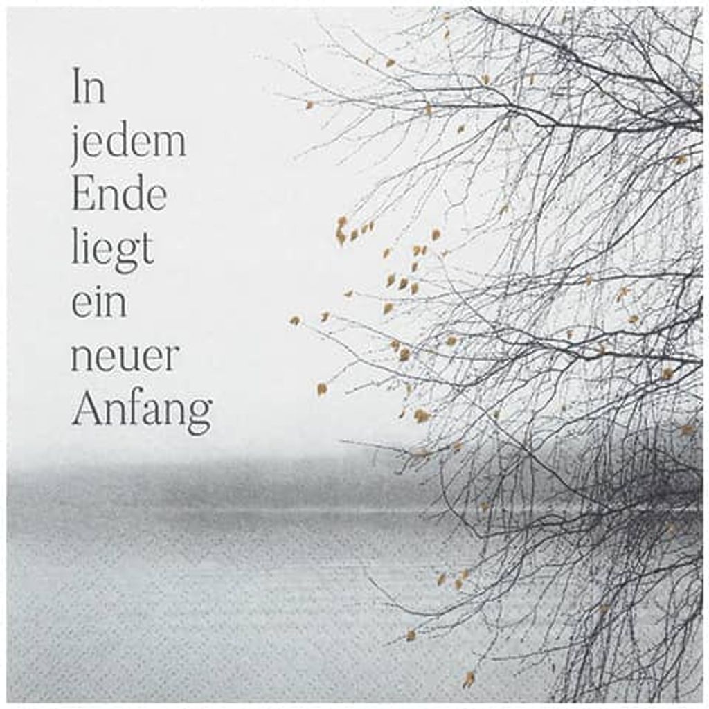 20 Servietten Neuer Anfang - Trauer mit Spruch 33x33cm Produktbild 
