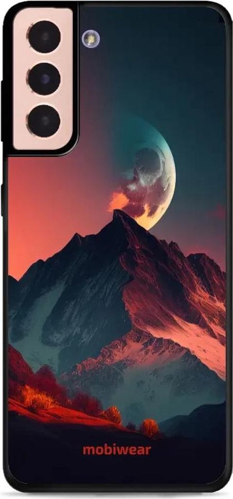 Handyhülle für Galaxy S21, Mobiwear Glossy Case, Gebirgsdämmerung