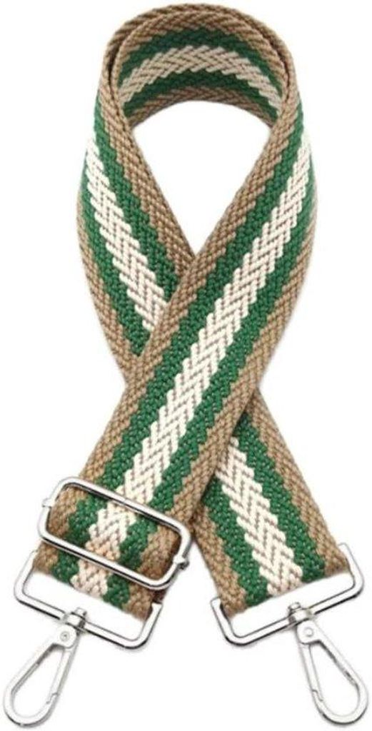 Olivgrüner Schultergurt mit verstellbarem Gurtband - Ersatztasche mit weitem Gewebemodell - 5 cm breit und modisch.