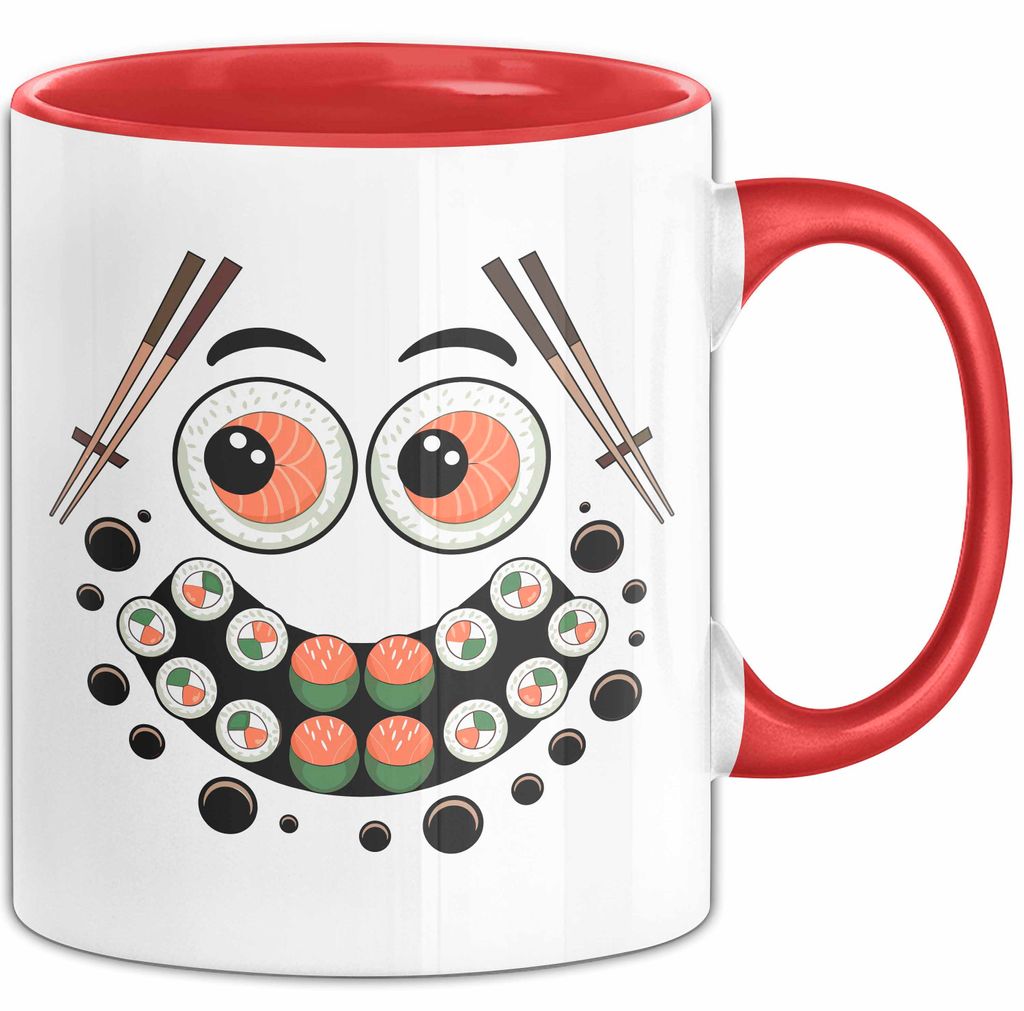 Sushi Liebhaber Tasse Geschenkidee für rohe Rollen Fans (Rot)