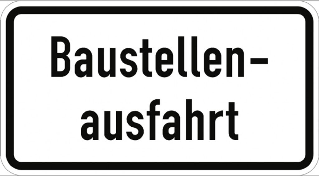 Verkehrsschild VZ1007-33, Baustellenausfahrt, Alu, RA2, 420x231 mm