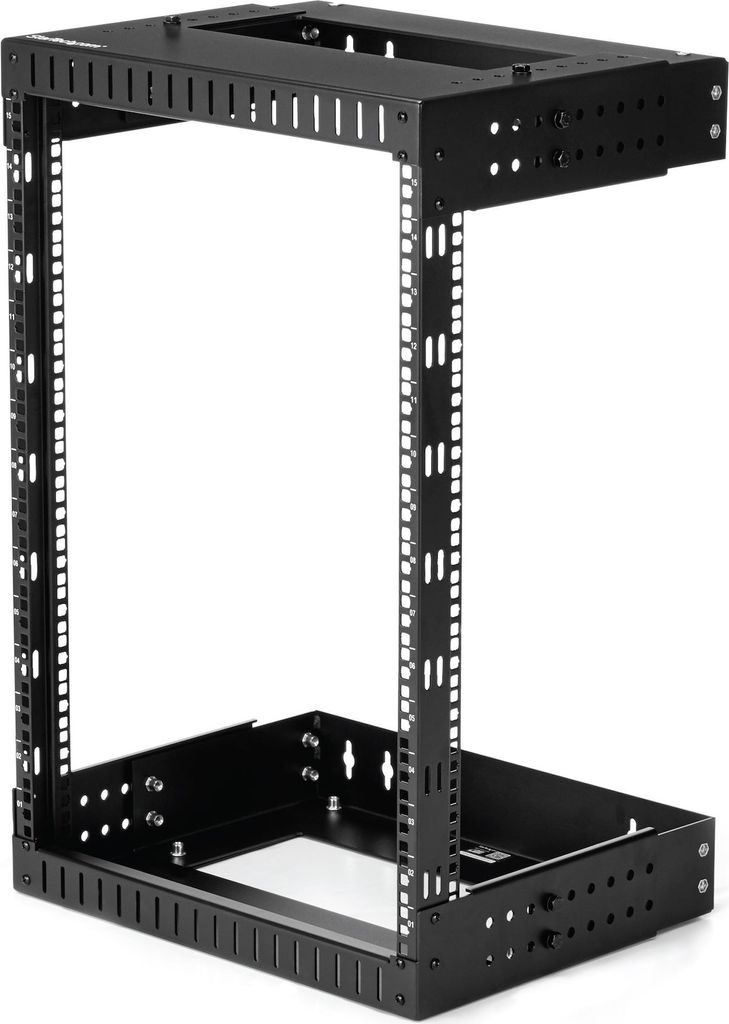 StarTech.com 15 HE Wandmontage Server Rack mit verstellbaren Schienen - Wandmontiertes Regal - 15U - 90 kg - 15,2 kg - Schwarz