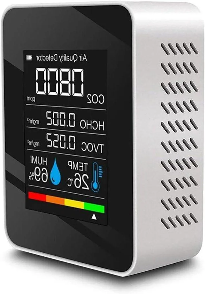 Moniteur de qualité de l'air intérieur blanc pour maison et bureau