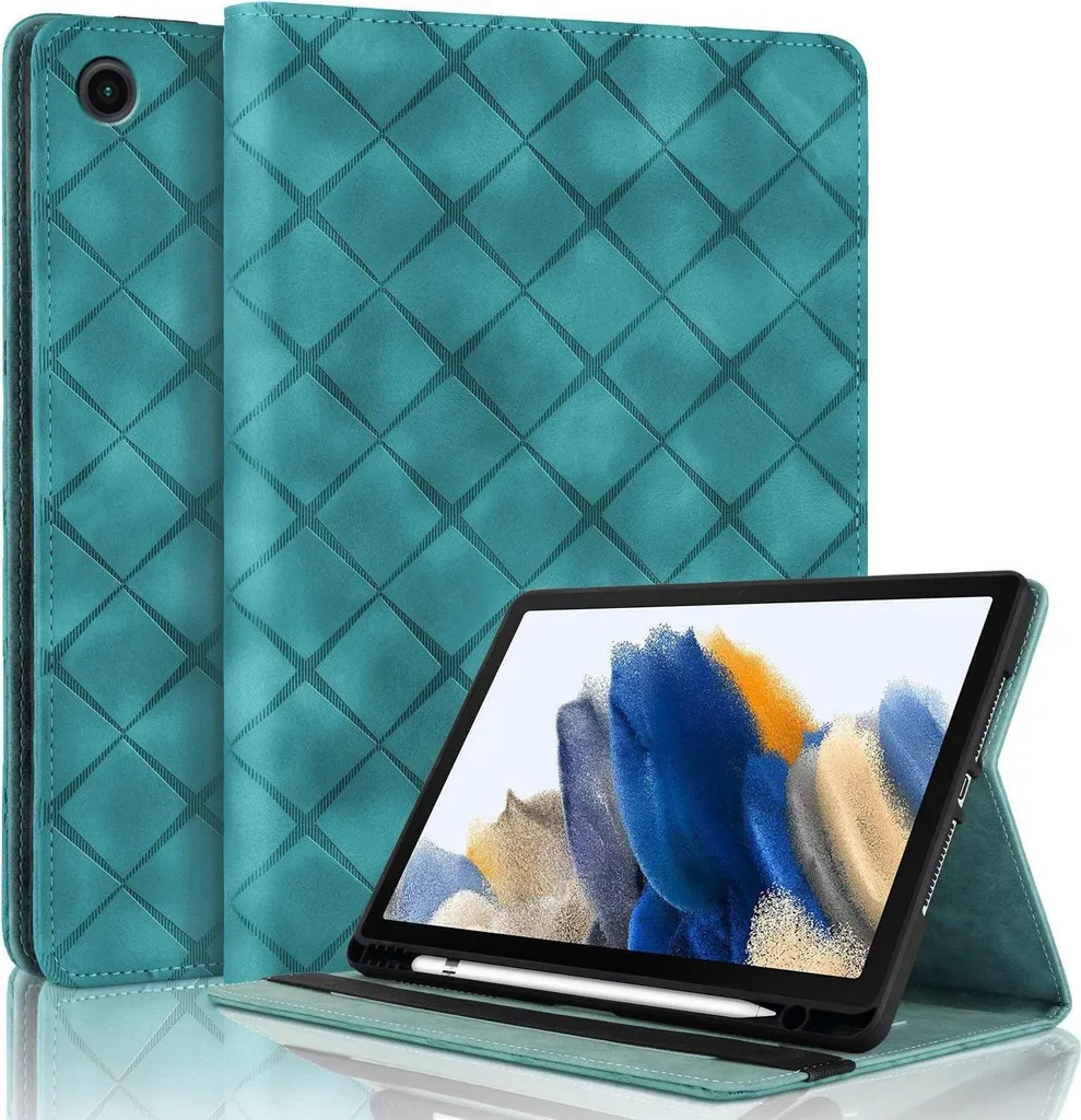 Custodia Samsung Galaxy Tab A9 Verde Rombi - Cover Stand per Famiglia