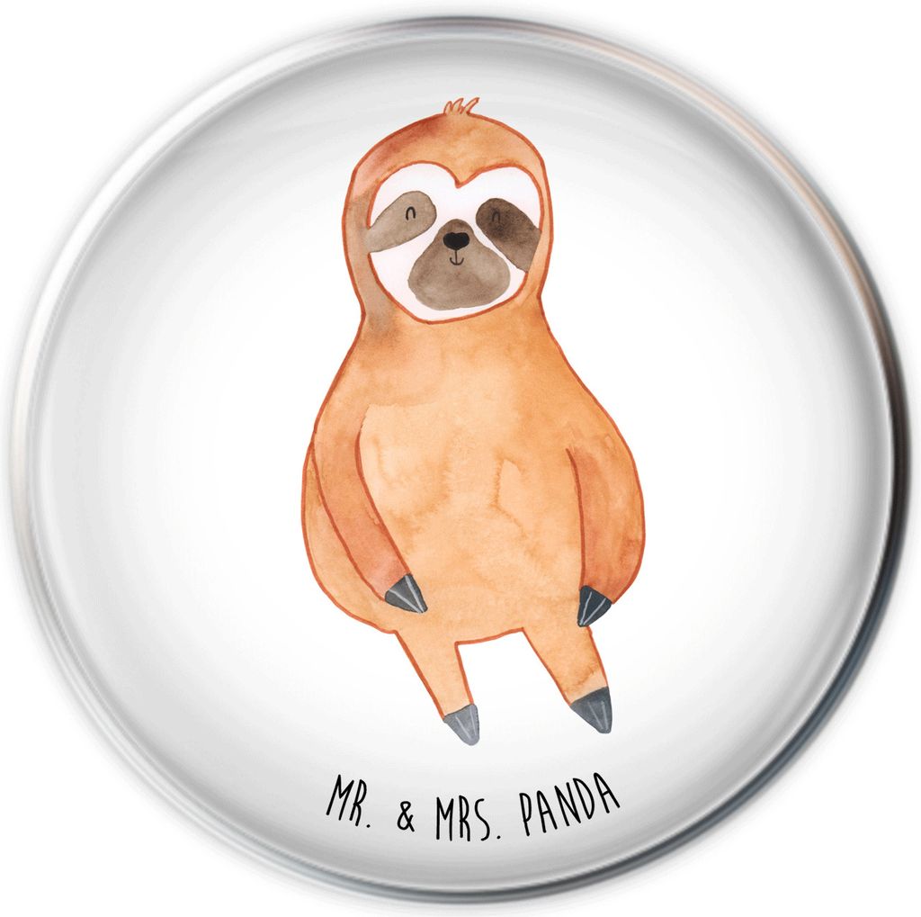 Mr. & Mrs. Panda Ablaufgarnitur Faultier Zufrieden - Weiß - Geschenk, Waschbecken Stopfen, Stöpsel, Zufriedenheit, waschbeckenstöpsel, Verschlus...