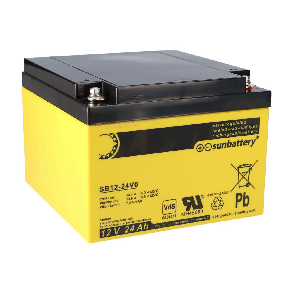 SUN Battery SB12-24V0 AGM Akku 12V 24Ah Blei-Akku mit VDS Produktbild 